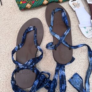 Sseko Blue Tie-Dye Sandals